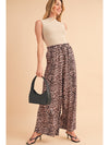 Desert Palm Boho Leopard Print Wide Leg Pants