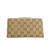 Gucci Beige & Pink GG Canvas French Flap Long Wallet