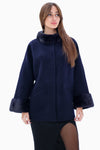 Genuine Mink Fur Virgin Wool Coat