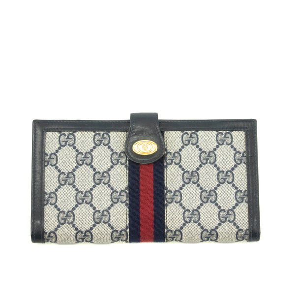 Gucci Canvas Coded Blue Ophidia Long Wallet