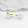 Cocoa Yacht Club Retro Three Pearl Gold Earrings