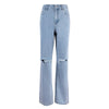 Cocoa Yacht Club Blue Ripped Holes Straight Jeans