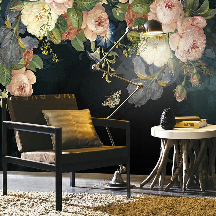 3D Wallpaper Silk Cloth Pastoral Floral Flower Oil Painting - Cocoa Yacht Club