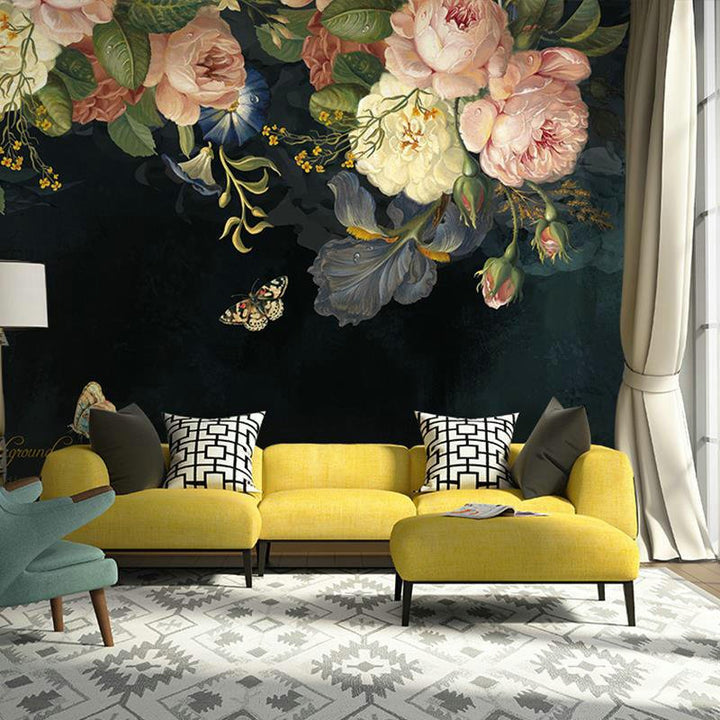 3D Wallpaper Silk Cloth Pastoral Floral Flower Oil Painting - Cocoa Yacht Club