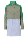 Cocoa Yacht Club Green Color-Block Striped Shirt Dress