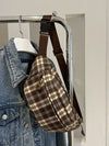 Plaid Adjustable Strap Crossbody Bag