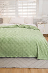 Grass Green Checkered Texture Plush Blanket