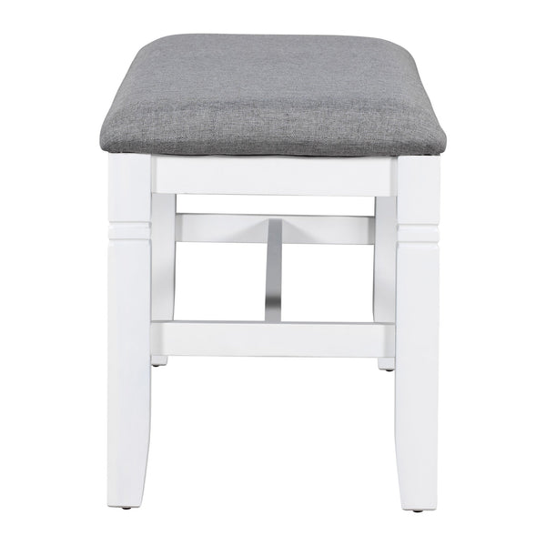 TOPMAX 6-Piece Wood Dining Table Set Kitchen Table Set with Upholstered Bench and 4 Dining Chairs, Farmhouse Style,Gray+White (old sku: SP000003AAK)