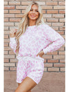 Pink Leopard Print Pullover and Shorts Pajama Set