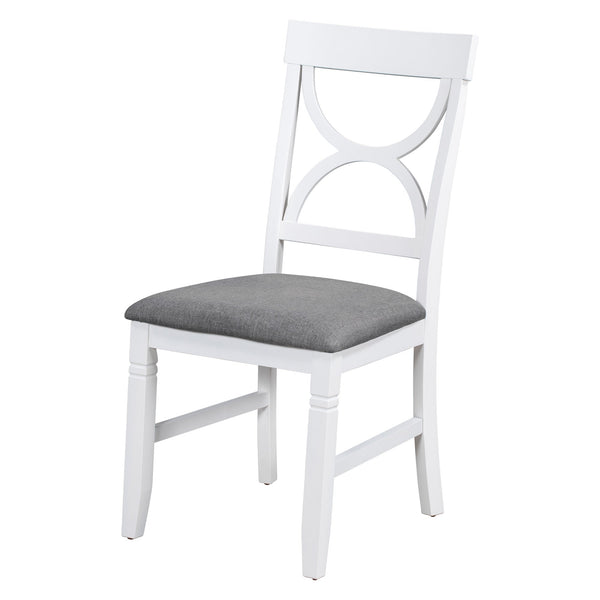 TOPMAX 6-Piece Wood Dining Table Set Kitchen Table Set with Upholstered Bench and 4 Dining Chairs, Farmhouse Style,Gray+White (old sku: SP000003AAK)