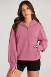 Bonbon Kangaroo Pocket Half Zipper Oversized Hoodie