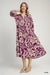 Umgee Floral Print Tiered Midi Dress