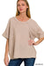 Zenana Washed Double Gauze Exposed Seam Short Sleeve Top