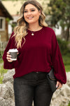 Ruby Plus Size Balloon Sleeve Textured Knit Top