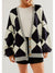 Color Block Button Down Long Sleeve Cardigan