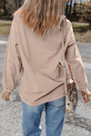 Apricot Twsted Rib Chenille Halloween Pumpkin Patched Graphic Sweatshirt