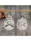 PU Leather Sequin Teardrop Earrings