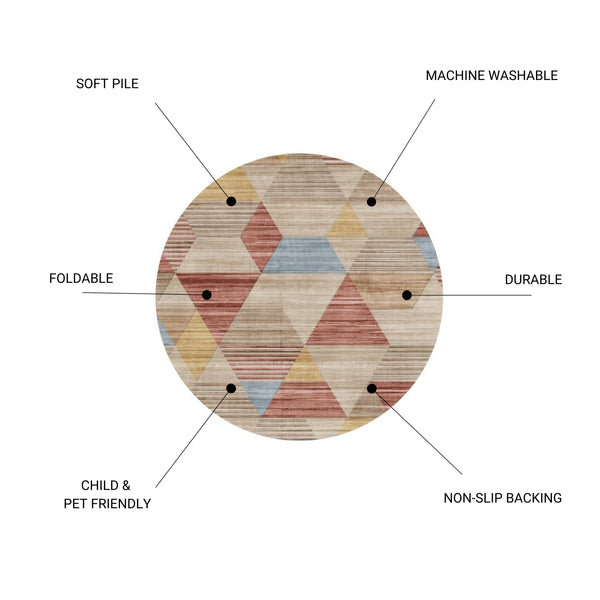RABBIT G5509-A1 - 41' x - 41' Washable Non-Slip Round Rug