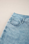 Dusk Blue Acid Wash Flared Leg Jeans