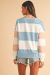 Light Blue Colorblock Drop Sleeve Top