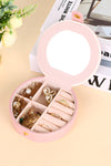 Light Pink Jewelry Organizer Cases With Mirror