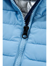 Sky Blue Plush Collared Quilted Zipped Puffer Vest