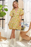 ADORA Puff Sleeve Floral Dress