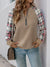 Perfee Plaid Half Zip Long Sleeve Texture Sweatshirt