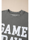 Bluing Corded GAME DAY Graphic Long Sleeve Top