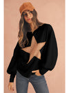 Apricot Studded Star Graphic Oversized Top