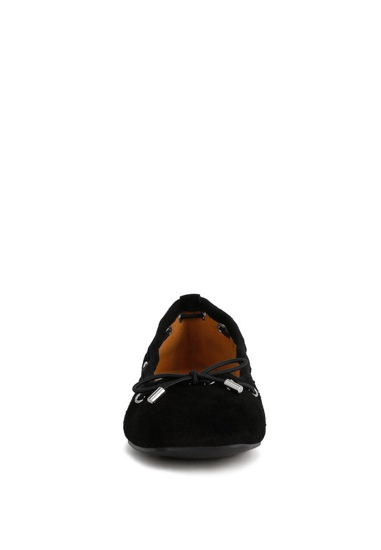 Sparrow Micro Suede Bow Ballerinas