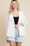 Culture Code Double Breasted Eyelet Jacket with Pockets - Cocoa Yacht Club