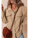 Frill Button Up Long Sleeve Shacket