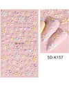 Light Pink Heart Floral Print Press-on Nail