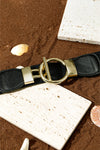 Black Fashion Elastic Buckle Waist Belt