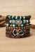 Cinnamon 6pcs Vintage Turquoise PU Faux Leather Bracelet Set
