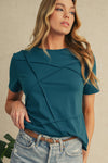Medium Grey Solid Color Round Neck T Shirt