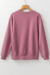 Orange Plain Drop Shoulder Crewneck Pullover Sweatshirt