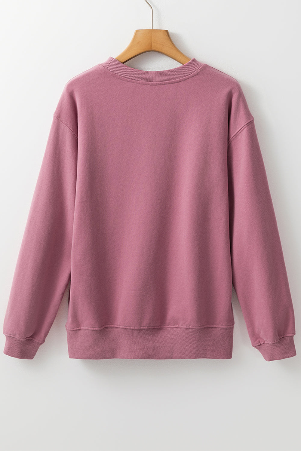 Orange Plain Drop Shoulder Crewneck Pullover Sweatshirt