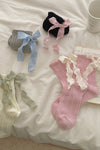 Pink Cotton Cute Bow Socks