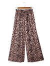 Desert Palm Boho Leopard Print Wide Leg Pants