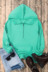 Bonbon Kangaroo Pocket Half Zipper Oversized Hoodie