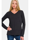 Zenana Full Size V-Neck Long Sleeve T-Shirt