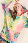 BiBi Tie Dye Terry Hoodie with Kangaroo Pocket