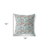 16?ǥ Red Aqua Roses Indoor Outdoor Throw Pillow