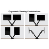ErgoAV Gas Spring Desk Mount for Dual Monitors 13" to 27"