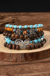 Cinnamon Boho Turquoise Beaded Bracelet Set