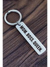 White MOM BOSS QUEEN Keyring