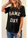 Black GAME DAY Crewneck Graphic T Shirt