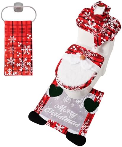 5 Pieces Christmas Theme Bathroom Decoration